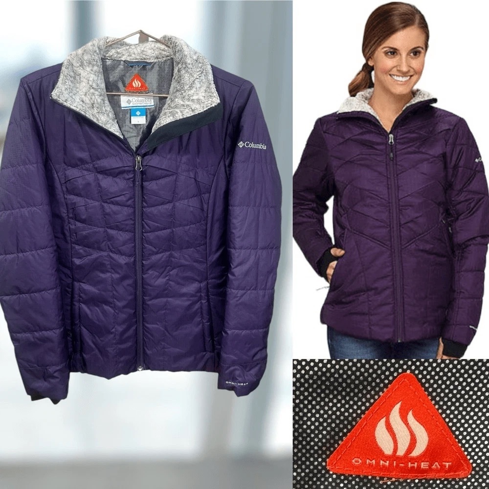 Columbia Kaleidaslope II Omni-Heat Interchange Women’s Medium fleece collar.